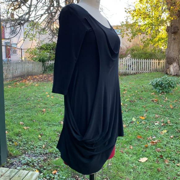 Simpli Black Asymmetrical Dress - Picture 2 of 12
